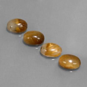 7.27캐럿 천연 웜 브라운 Tiger's Eye 보석, 타원형 컷, 9×7 mm, 불투명체