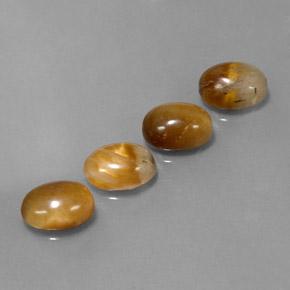 7.27캐럿 천연 웜 브라운 Tiger's Eye 보석, 타원형 컷, 9×7 mm, 불투명체