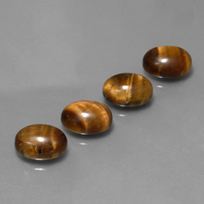 캐럿 천연 골드 브라운 호랑이의 눈 보석, 타원형 컷, 불투명체