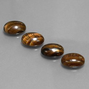 캐럿 천연 골드 브라운 Tiger's Eye 보석, 타원형 컷, 8.7×6.7 mm, 불투명체