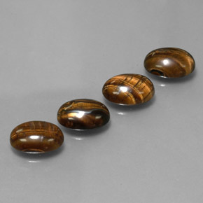 캐럿 천연 골드 브라운 Tiger's Eye 보석, 타원형 컷, 8.7×6.7 mm, 불투명체