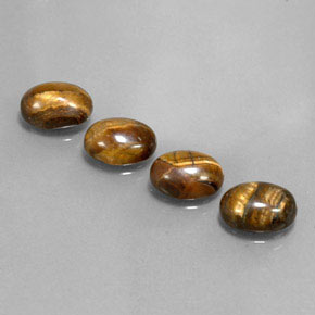캐럿 천연 골드 브라운 Tiger's Eye 보석, 타원형 컷, 8.8×6.8 mm, 불투명체