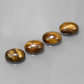 캐럿 천연 골드 브라운 Tiger's Eye 보석, 타원형 컷, 8.8×6.8 mm, 불투명체