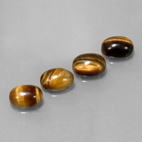 캐럿 천연 골드 브라운 Tiger's Eye 보석, 타원형 컷, 8×6 mm, 불투명체