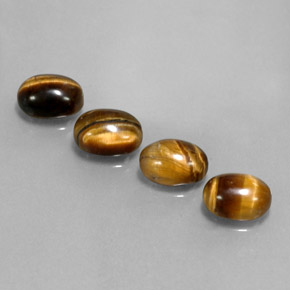 캐럿 천연 골드 브라운 Tiger's Eye 보석, 타원형 컷, 8×6 mm, 불투명체