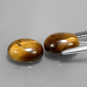 캐럿 천연 골드 브라운 Tiger's Eye 보석, 타원형 컷, 9×7.1 mm, 불투명체