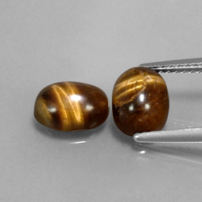 캐럿 천연 골드 브라운 Tiger's Eye 보석, 타원형 컷, 8.1×6.2 mm, 불투명체