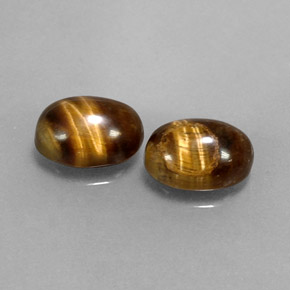 캐럿 천연 골드 브라운 Tiger's Eye 보석, 타원형 컷, 8.1×6.2 mm, 불투명체