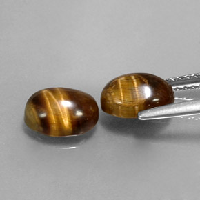 캐럿 천연 골드 브라운 Tiger's Eye 보석, 타원형 컷, 8.1×6.2 mm, 불투명체
