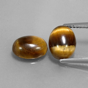 캐럿 천연 골드 브라운 Tiger's Eye 보석, 타원형 컷, 9×6.9 mm, 불투명체