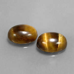 캐럿 천연 골드 브라운 Tiger's Eye 보석, 타원형 컷, 9×6.9 mm, 불투명체