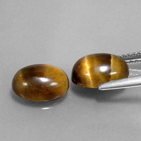 캐럿 천연 골드 브라운 Tiger's Eye 보석, 타원형 컷, 9×6.9 mm, 불투명체