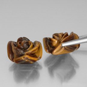 캐럿 천연 골드 브라운 Tiger's Eye 보석, 멋진 모양, 16×15.6 mm, 불투명체