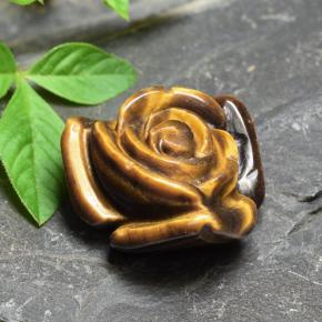 11.92캐럿 천연 골든 브라운 Tiger's Eye, 플라워 컷, 15.8×15.7 mm, 불투명체