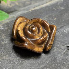 12.09캐럿 천연 웜 브라운 Tiger's Eye, 플라워 컷, 16.3×16.2 mm, 불투명체