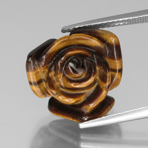 11.66캐럿 천연 골드 브라운 Tiger's Eye, 멋진 모양, 15.4×15.4 mm, 불투명체