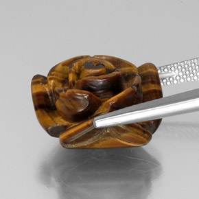 11.66캐럿 천연 골드 브라운 Tiger's Eye, 멋진 모양, 15.4×15.4 mm, 불투명체