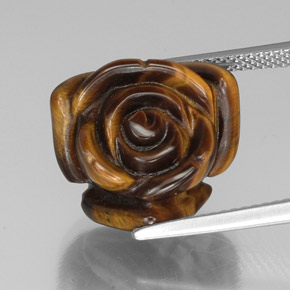 13.31캐럿 천연 골드 브라운 Tiger's Eye, 멋진 모양, 16.2×15.6 mm, 불투명체