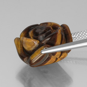 13.31캐럿 천연 골드 브라운 Tiger's Eye, 멋진 모양, 16.2×15.6 mm, 불투명체