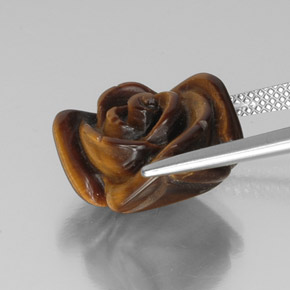 9.94캐럿 천연 골드 브라운 Tiger's Eye, 멋진 모양, 15.2×14.7 mm, 불투명체