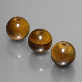 캐럿 천연 골드 브라운 Tiger's Eye 보석, 구형 / 볼, 8.34 mm, 불투명체