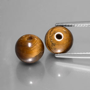 캐럿 천연 골드 브라운 Tiger's Eye 보석, 구형 / 볼, 8.24 mm, 불투명체