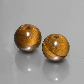 캐럿 천연 골드 브라운 Tiger's Eye 보석, 구형 / 볼, 8.24 mm, 불투명체