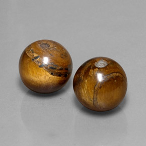 캐럿 천연 골드 브라운 Tiger's Eye 보석, 구형 / 볼, 8.23 mm, 불투명체