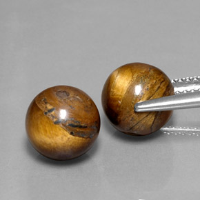 캐럿 천연 골드 브라운 Tiger's Eye 보석, 구형 / 볼, 8.23 mm, 불투명체