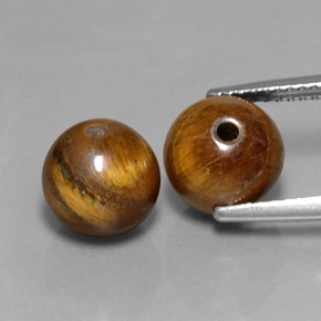 캐럿 천연 골드 브라운 Tiger's Eye 보석, 구형 / 볼, 8.10 mm, 불투명체