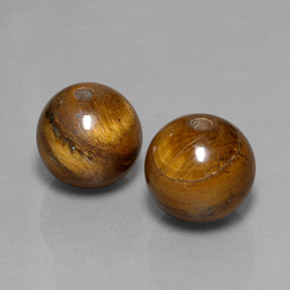 캐럿 천연 골드 브라운 Tiger's Eye 보석, 구형 / 볼, 8.10 mm, 불투명체