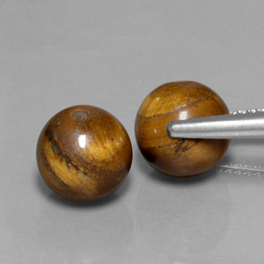 캐럿 천연 골드 브라운 Tiger's Eye 보석, 구형 / 볼, 8.10 mm, 불투명체