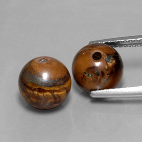 캐럿 천연 골드 브라운 Tiger's Eye 보석, 구형 / 볼, 8.32 mm, 불투명체