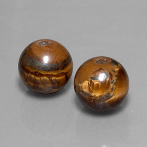 캐럿 천연 골드 브라운 Tiger's Eye 보석, 구형 / 볼, 8.32 mm, 불투명체