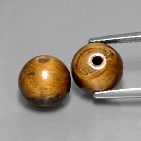 캐럿 천연 골드 브라운 Tiger's Eye 보석, 구형 / 볼, 8.33 mm, 불투명체