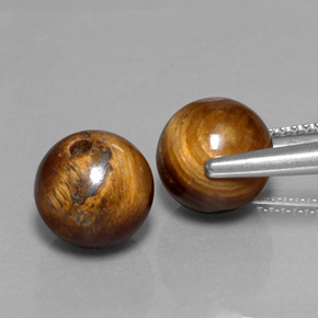 캐럿 천연 골드 브라운 호랑이의 눈 보석, 구 / 공, 불투명체