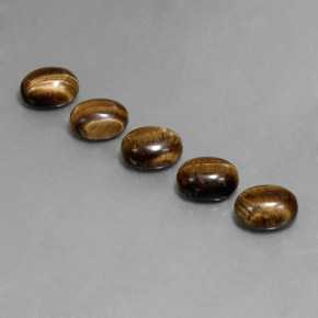 10.03캐럿 천연 미디엄 브라운 Tiger's Eye 보석, 타원형 컷, 9×7 mm, 불투명체