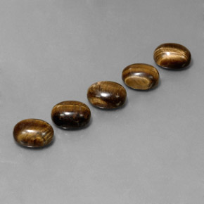 10.03캐럿 천연 미디엄 브라운 Tiger's Eye 보석, 타원형 컷, 9×7 mm, 불투명체