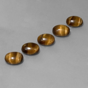 캐럿 천연 골드 브라운 Tiger's Eye 보석, 타원형 컷, 8.8×6.8 mm, 불투명체