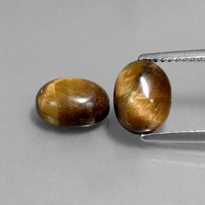캐럿 천연 골드 브라운 Tiger's Eye 보석, 타원형 컷, 9×6.9 mm, 불투명체