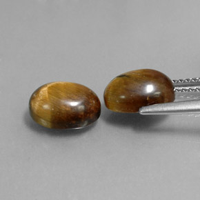 캐럿 천연 골드 브라운 Tiger's Eye 보석, 타원형 컷, 9×6.9 mm, 불투명체