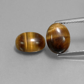캐럿 천연 골드 브라운 Tiger's Eye 보석, 타원형 컷, 9×7 mm, 불투명체