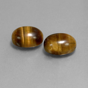 캐럿 천연 골드 브라운 Tiger's Eye 보석, 타원형 컷, 9×7 mm, 불투명체