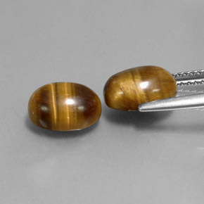 캐럿 천연 골드 브라운 Tiger's Eye 보석, 타원형 컷, 9×7 mm, 불투명체