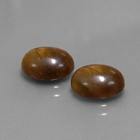 캐럿 천연 골드 브라운 타이거아이 보석, 타원형 컷, 8.8×6.8 mm, 불투명체