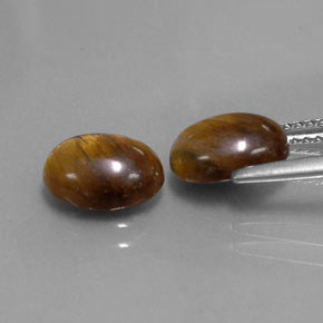 캐럿 천연 골드 브라운 타이거아이 보석, 타원형 컷, 8.8×6.8 mm, 불투명체