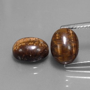 캐럿 천연 골드 브라운 Tiger's Eye 보석, 타원형 컷, 9×7 mm, 불투명체
