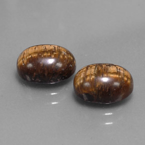 캐럿 천연 골드 브라운 Tiger's Eye 보석, 타원형 컷, 9×7 mm, 불투명체