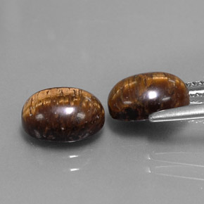 캐럿 천연 골드 브라운 Tiger's Eye 보석, 타원형 컷, 9×7 mm, 불투명체