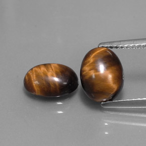 캐럿 천연 골드 브라운 Tiger's Eye 보석, 타원형 컷, 8.8×6.9 mm, 불투명체